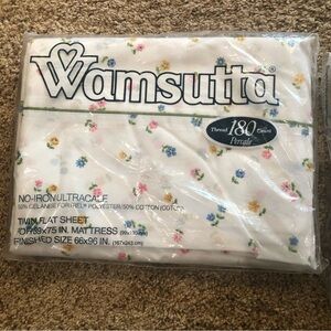 WAMSUTTA/ vintage / NEW/country flower/ Twin flat sheet/ 180 Ct. Percale